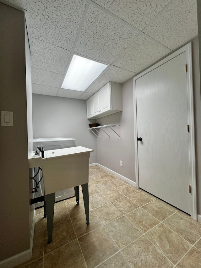 17300 Baseline Ave, Sand Creek Twp, MN 55352 - playroom with a drop ceiling, tile patterned floors, and baseboards