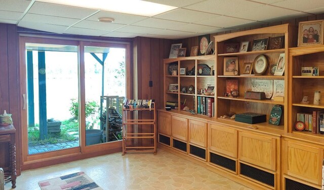 7470 Point Ln, Britt, MN 55710 - sitting room featuring a paneled ceiling and wood walls