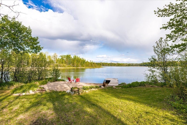 2614 Leroy Rd, Eveleth, MN 55734 - dock area with a water view and a yard