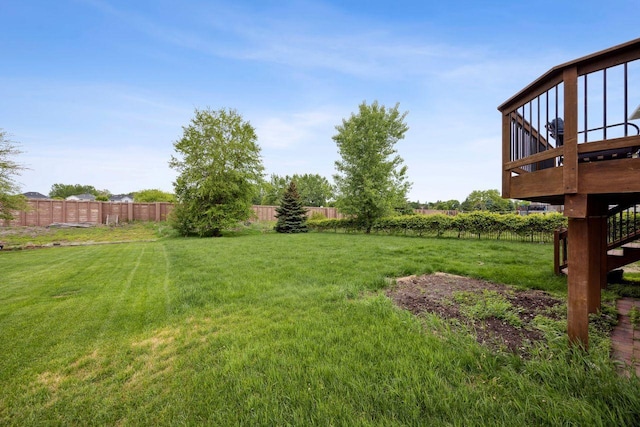 12332 3rd St NE, Blaine, MN 55434 - view of yard with a deck and stairway