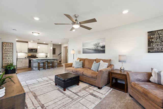11564 Woodside Dr, Rogers, MN 55311 - living room with a ceiling fan and recessed lighting