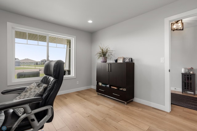 4533 38 1/2 Ave N, Reiles Acres, ND 58102 - office area with light wood-style floors, baseboards, and recessed lighting