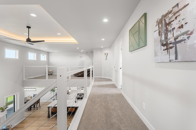 4533 38 1/2 Ave N, Reiles Acres, ND 58102 - hall featuring recessed lighting, an upstairs landing, and baseboards