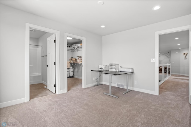 4533 38 1/2 Ave N, Reiles Acres, ND 58102 - office area featuring carpet floors, recessed lighting, and baseboards