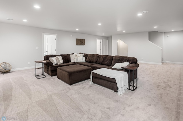 4533 38 1/2 Ave N, Reiles Acres, ND 58102 - carpeted living area featuring recessed lighting and baseboards