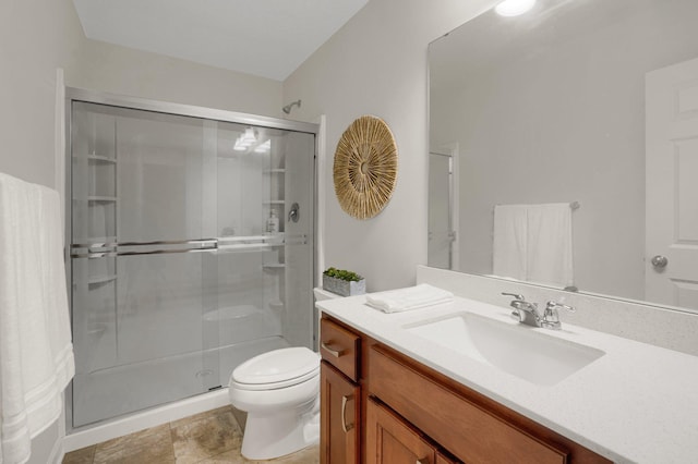 1721 Pebblestone Rd, Carver, MN 55315 - full bathroom with a stall shower, vanity, and toilet