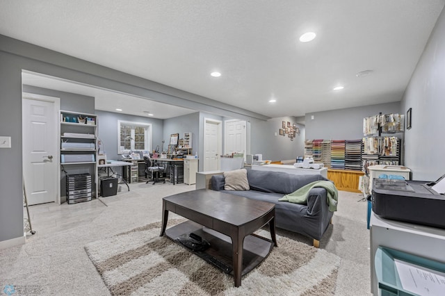 20482 28th Ave N, Cromwell Twp, MN 56549 - carpeted living area with recessed lighting and baseboards