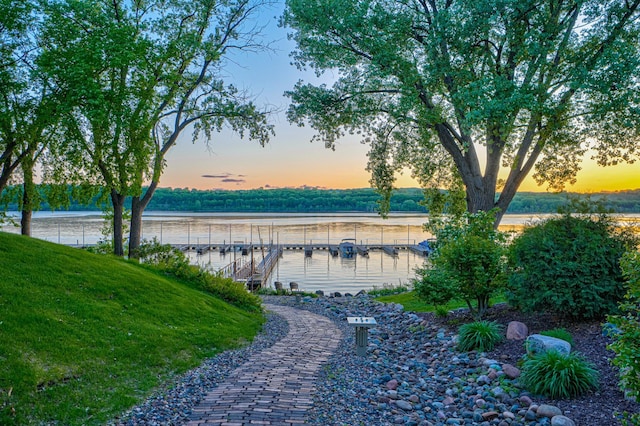 120 Eastbank Ct N, North Hudson, WI 54016 - water view featuring a boat dock