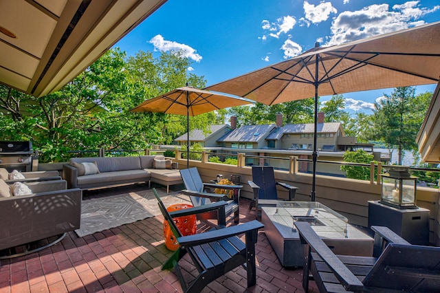120 Eastbank Ct N, North Hudson, WI 54016 - view of patio / terrace featuring outdoor lounge area and a grill
