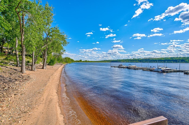 120 Eastbank Ct N, North Hudson, WI 54016 - water view featuring a floating dock