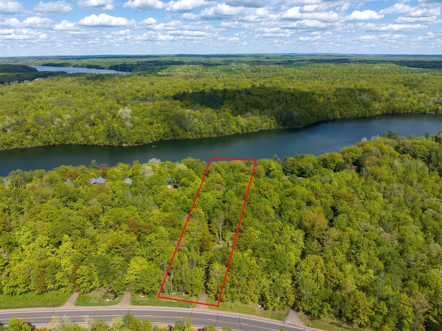 W2847 County Highway B, Madge Twp, WI 54870 - view of property location featuring a forest, a nearby body of water, and property boundaries highlighted