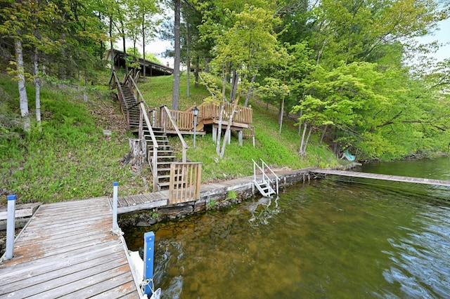 W2847 County Highway B, Madge Twp, WI 54870 - dock area with stairs and a water view
