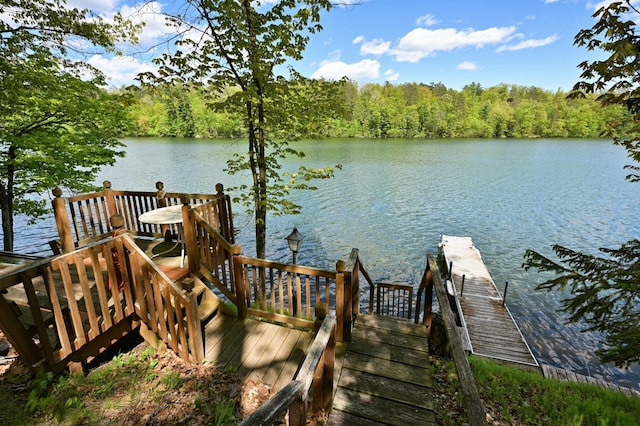 W2847 County Highway B, Madge Twp, WI 54870 - dock area featuring a water view and a forest view