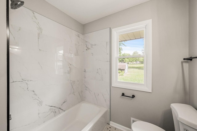 825 Elm Creek Cir, Champlin, MN 55316 - full bath featuring toilet, tub / shower combination, and baseboards