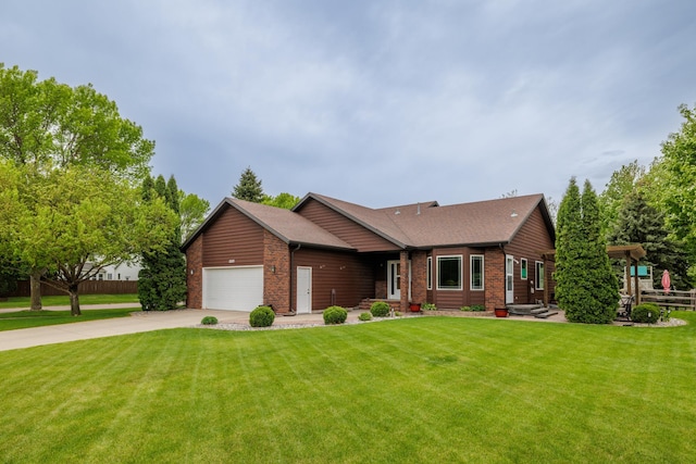 2031 Rose Creek Dr S, Fargo, ND 58104 - ranch-style home with brick siding, concrete driveway, and a front yard