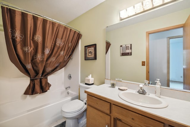 2031 Rose Creek Dr S, Fargo, ND 58104 - bathroom featuring vanity, toilet, and shower / bathtub combination with curtain