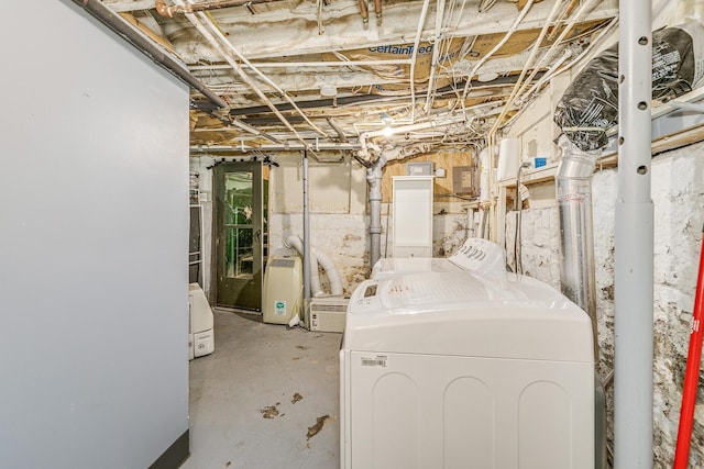 1491 Wynne Ave, Saint Paul, MN 55108 - unfinished basement featuring washer and clothes dryer