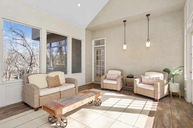 4266 Manor Court Rd, Minnetonka, MN 55345 - sunroom with lofted ceiling and an outdoor hangout area