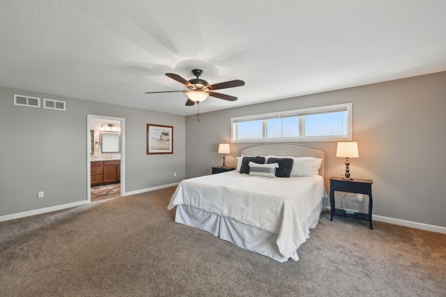 11350 97th Ave N, Maple Grove, MN 55369 - bedroom with carpet, baseboards, a ceiling fan, and ensuite bathroom