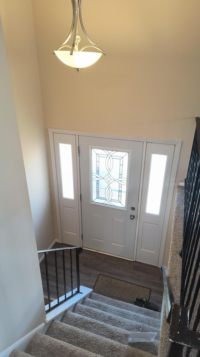 12232 Oak Leaf Cir, Burnsville, MN 55337 - foyer entrance with stairway and wood finished floors