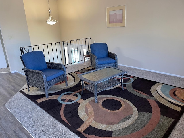 12232 Oak Leaf Cir, Burnsville, MN 55337 - sitting room featuring baseboards and wood finished floors
