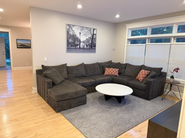 4312 France Ave S, Edina, MN 55410 - living area featuring light wood-style flooring, recessed lighting, and baseboards