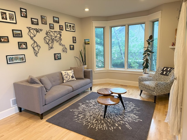 4312 France Ave S, Edina, MN 55410 - living area with baseboards, wood finished floors, plenty of natural light, and recessed lighting