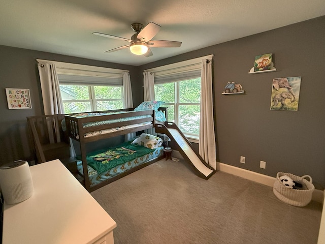 4312 France Ave S, Edina, MN 55410 - bedroom with carpet floors, a ceiling fan, and baseboards
