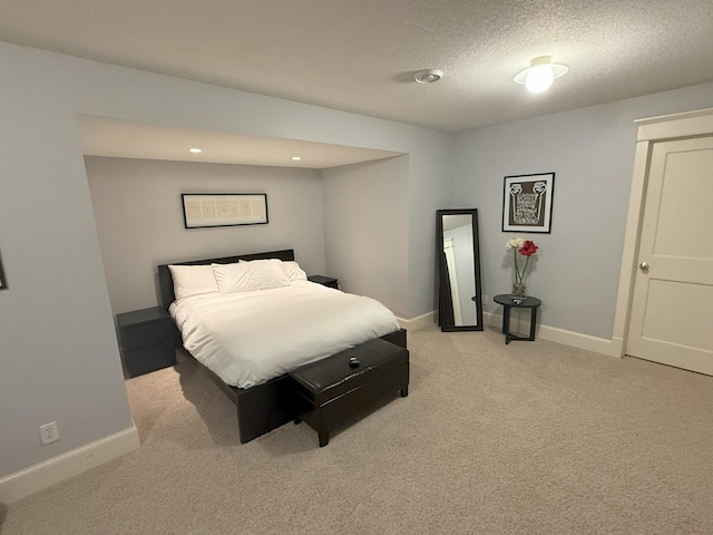 4312 France Ave S, Edina, MN 55410 - bedroom with light carpet, baseboards, a textured ceiling, and recessed lighting