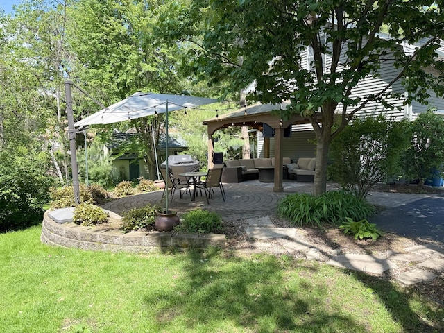 4312 France Ave S, Edina, MN 55410 - view of green lawn featuring an outdoor living space and a patio area