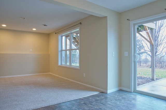 4629 Empress Way N, Hugo, MN 55038 - carpeted spare room featuring baseboards, recessed lighting, and a smoke detector