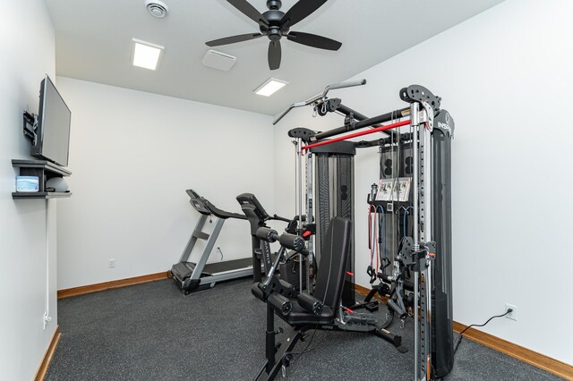 918 Hidden Meadow Ln, Lake City, MN 55041 - exercise room with ceiling fan and baseboards