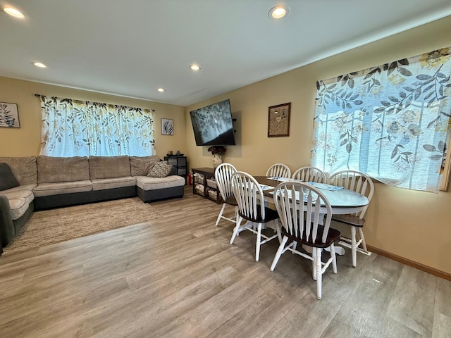 2014 Nelson Dr, Thief River Falls, MN 56701 - dining space with wood finished floors, recessed lighting, and baseboards