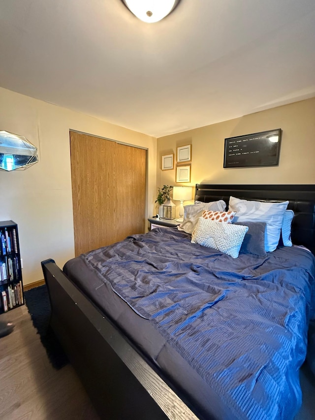 2014 Nelson Dr, Thief River Falls, MN 56701 - bedroom with a closet, wood finished floors, and baseboards