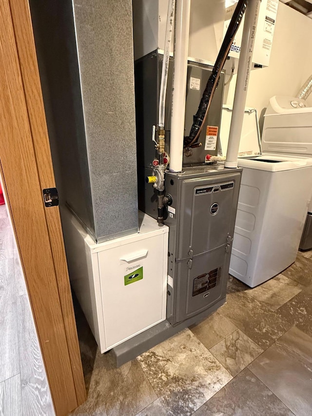 2014 Nelson Dr, Thief River Falls, MN 56701 - utilities with washing machine and dryer and heating unit