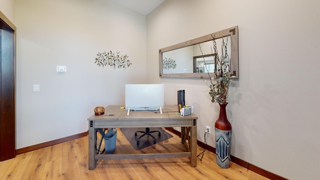 807 Whitetail Ln, Detroit Lakes, MN 56501 - office featuring baseboards and wood finished floors