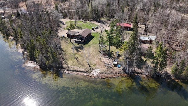 46824 Foss Rd, Osage, MN 56570 - view from above of property with a nearby body of water and a heavily wooded area