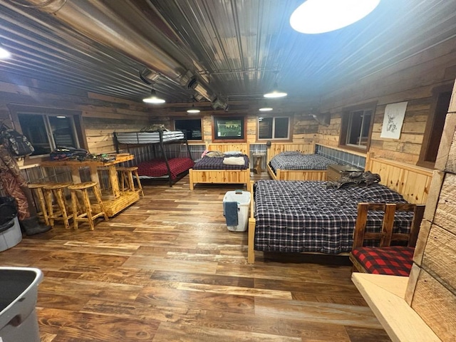 46824 Foss Rd, Osage, MN 56570 - recreation room featuring wood finished floors and wood walls