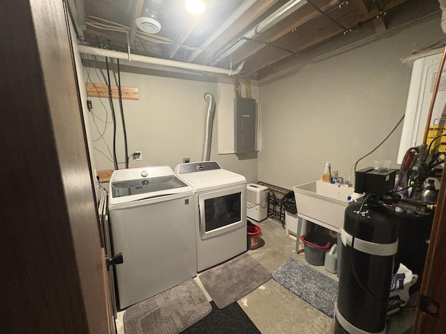 46824 Foss Rd, Osage, MN 56570 - laundry room with separate washer and dryer and electric panel