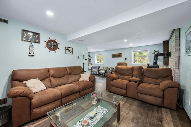3108 4th Ave, Grand Rapids, MN 55744 - living room featuring wood finished floors and recessed lighting
