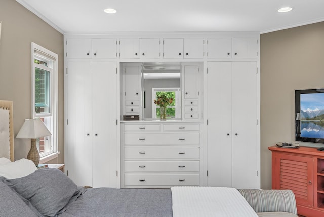 6413 Mendelssohn Ln, Edina, MN 55343 - bedroom with multiple windows, recessed lighting, and crown molding