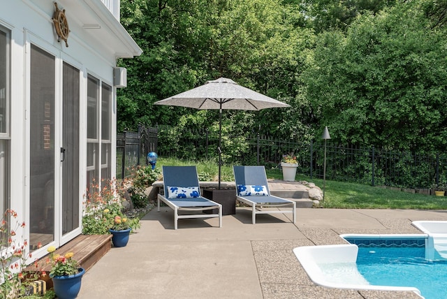 6413 Mendelssohn Ln, Edina, MN 55343 - view of pool with a patio area, a fenced backyard, and a sunroom