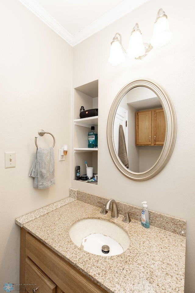 1342 10th St N, Fargo, ND 58102 - bathroom featuring vanity and crown molding