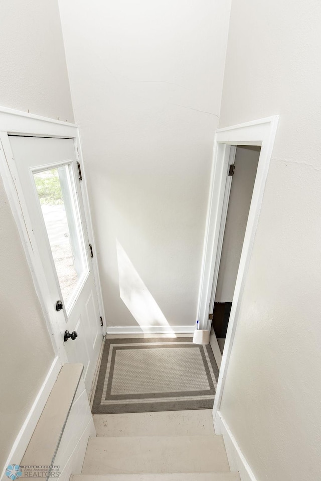 1342 10th St N, Fargo, ND 58102 - stairway featuring baseboards