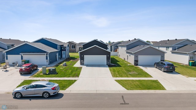6718 69th Ave S, Horace, ND 58047 - traditional home with a residential view, stone siding, a front lawn, and a garage