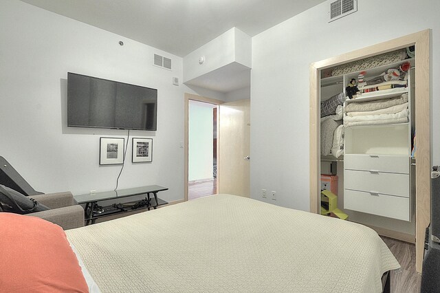 740 Portland Ave Unit 1005, Minneapolis, MN 55415 - bedroom with wood finished floors and a closet