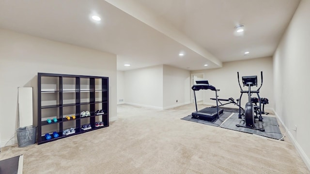 11330 Harness Rd, Woodbury, MN 55129 - workout area featuring carpet, recessed lighting, and baseboards