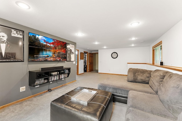 1533 Roundhouse Cir, Shakopee, MN 55379 - living room with carpet, recessed lighting, and baseboards