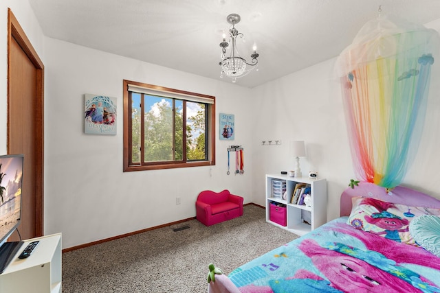 1533 Roundhouse Cir, Shakopee, MN 55379 - carpeted bedroom with a chandelier and baseboards