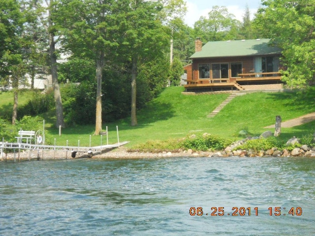 43923 Vista Rd, Isle, MN 56342 - water view featuring a boat dock
